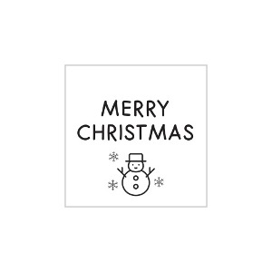 스티커 - 크리스마스 사각 눈사람 메리크리스마스 화이트 10매